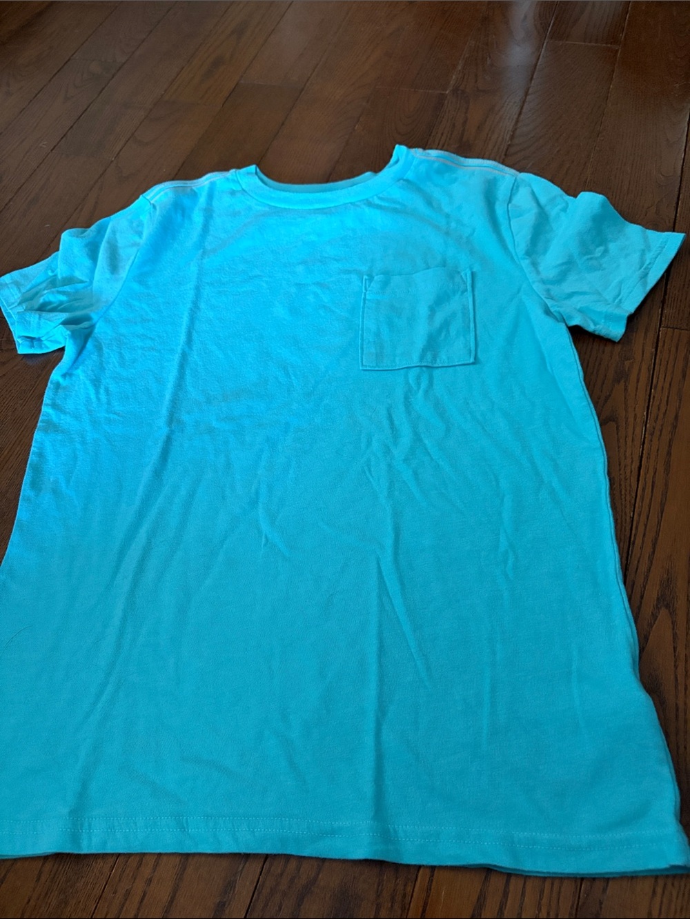 🔥 5/$25 - Boy's Solid Pocket Crew Neck T-Shirt - Light Aqua Blue